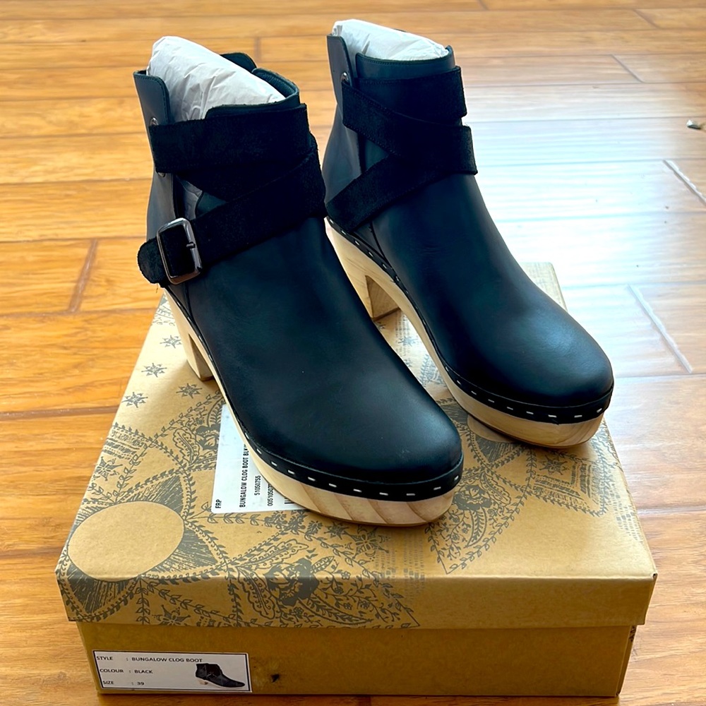 Free People Black Clog Boot NWT Size 39 (US 9)